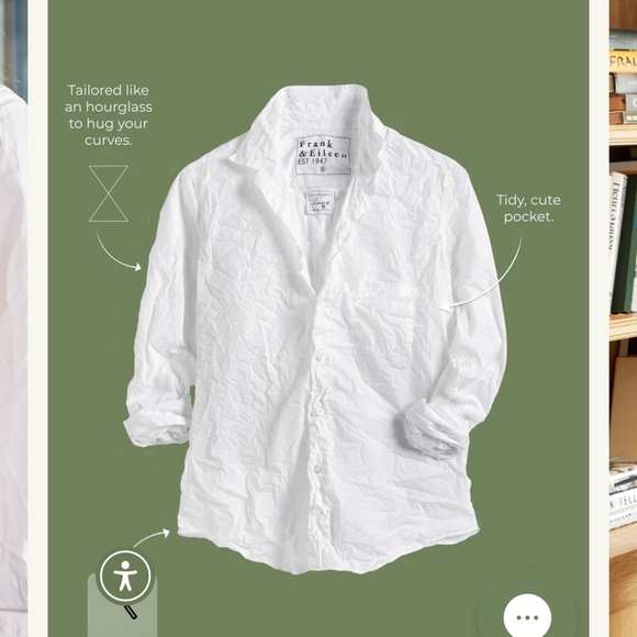 Frank & Eileen Barry Blue and white pinstripe shirt XS - Picture 9 of 11